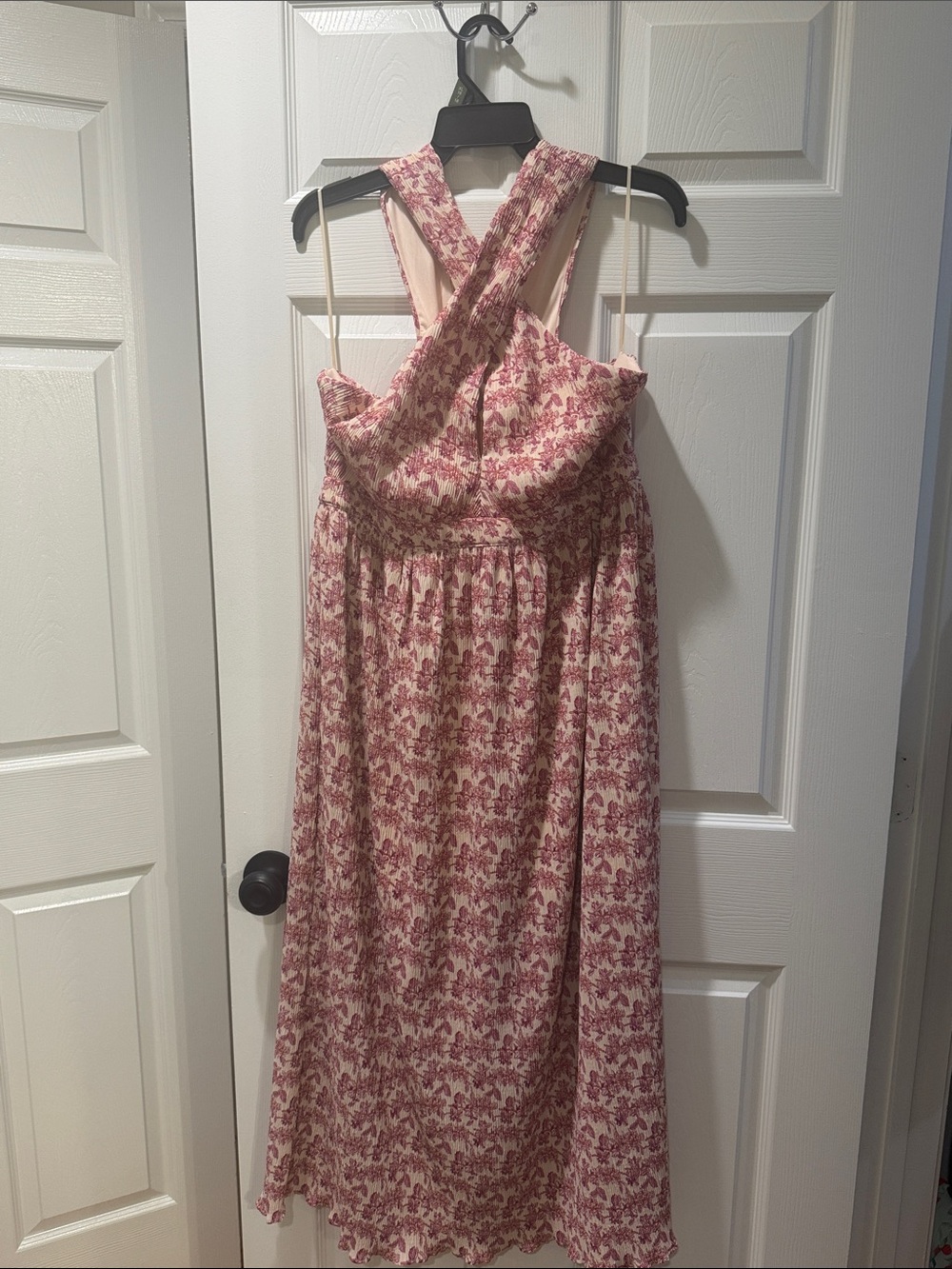 TCEC Women's Pink Floral Cross-Front Sundress